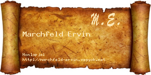 Marchfeld Ervin névjegykártya